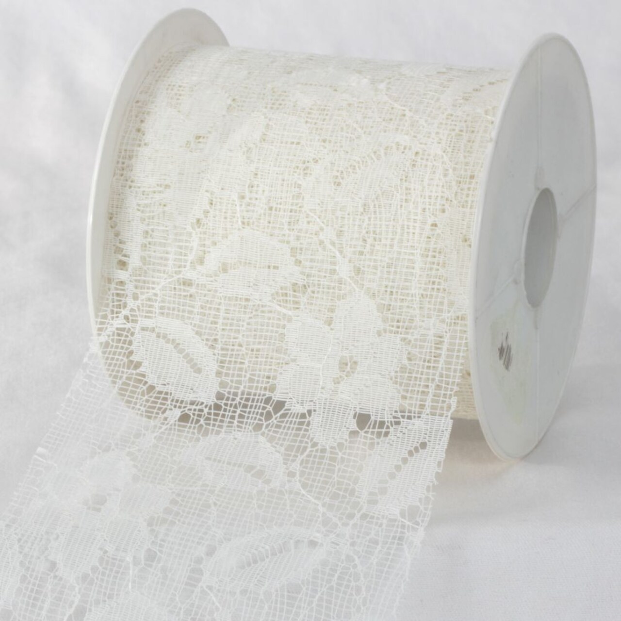 The Ribbon People Ivory Designer Floral Lace Craft Ribbon 4" x 22 Yards